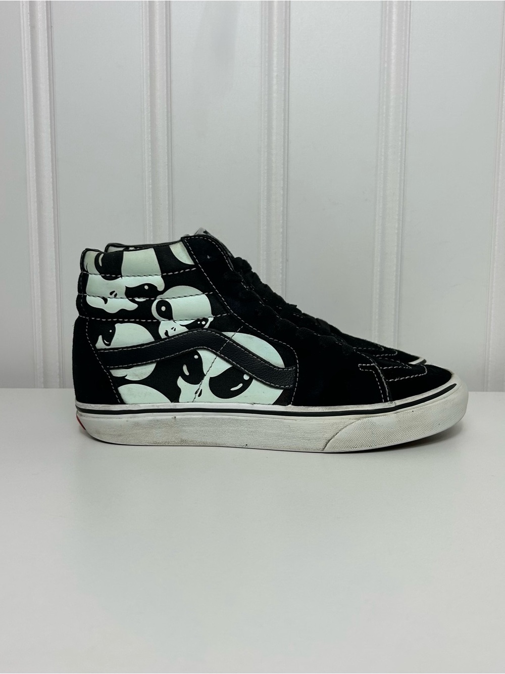 Vans sk8 hi alien ghost extra terrestrial black green white fair cond women 7.5